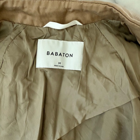 Aritzia Babaton Lawson Beige Tan Trench Coat Sz M 100% Lyocell - Picture 7 of 15